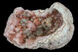 Pink Amethyst Geode Section with Calcite - Argentina #113330-1